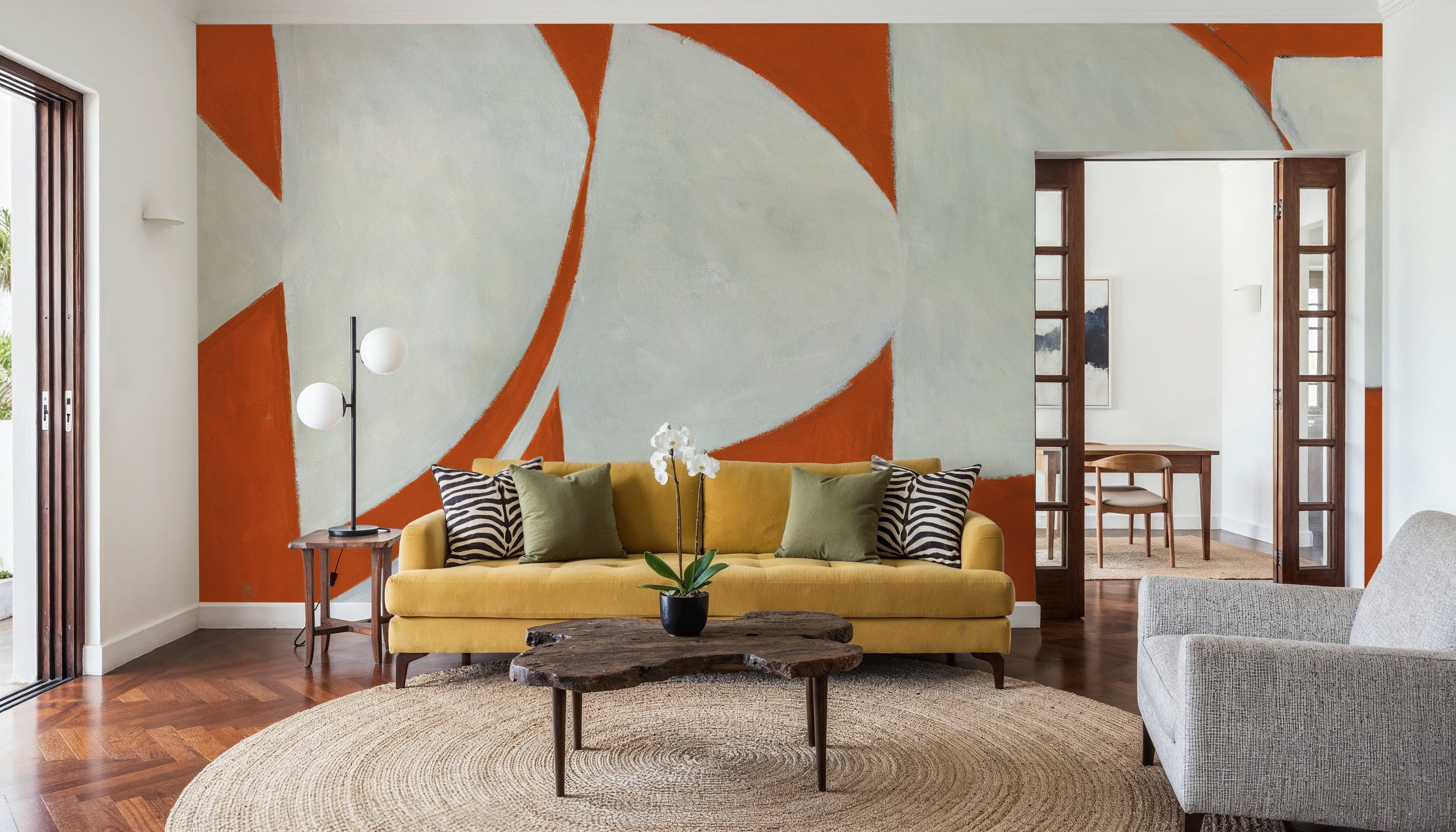 Artifact I Orange Mural Wallpaper