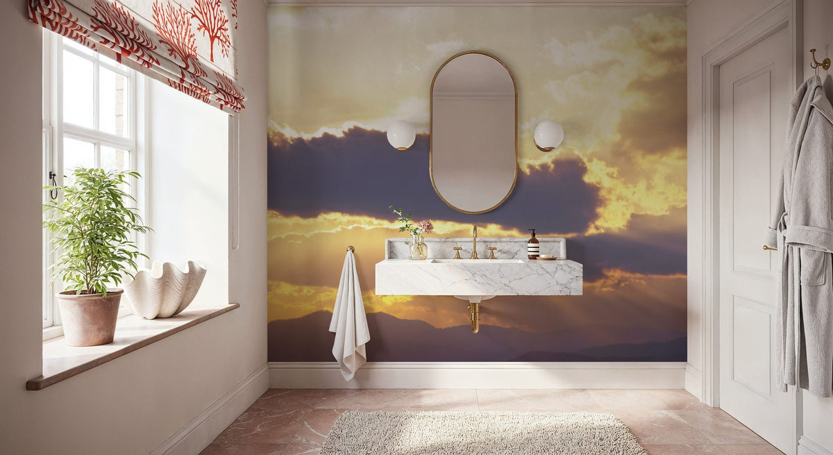 Golden Mountain Break Mural Wallpaper - room preview 06