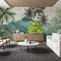 Banana Trees Sketching Mural Wallpaper - Cool Tone - room preview 06