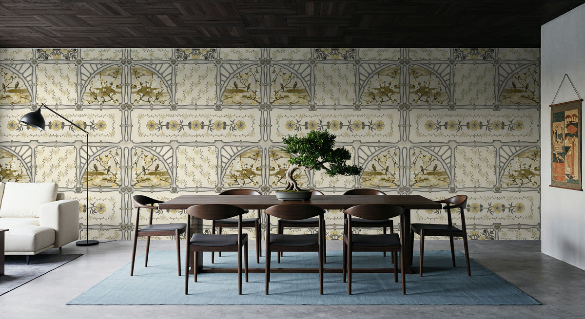 Sakura & Bird, Olive Mural Wallpaper - room preview 06