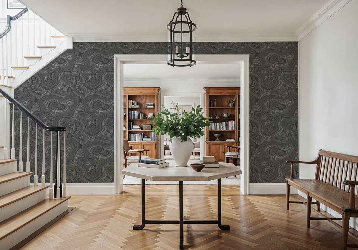 Root Wood, Gray Mural Wallpaper - room preview 06