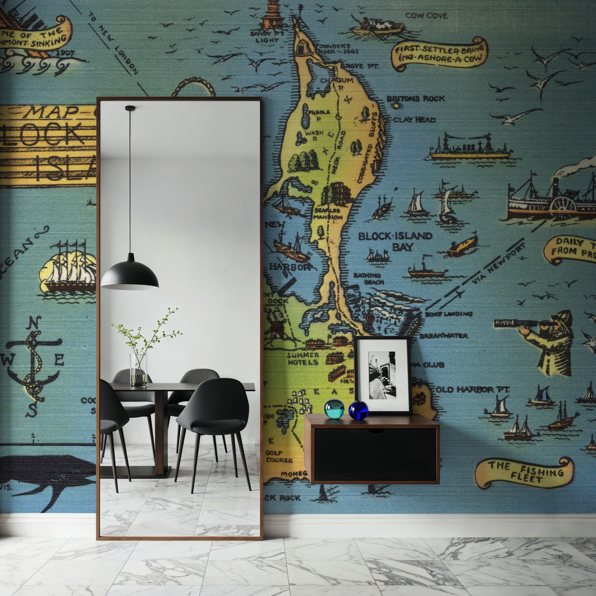 Greetings From Keys Map Mural Wallpaper - room preview 06