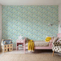 Flutterby Flowers Baby Blue Mural Wallpaper - room preview 06