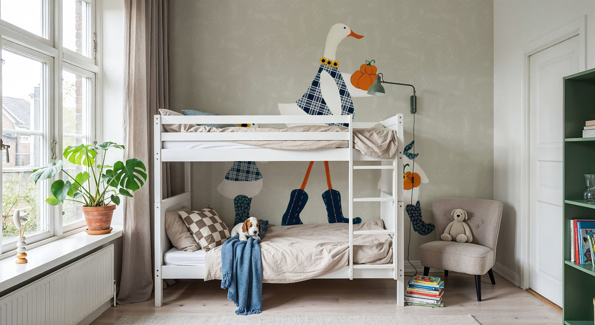 Ducks in the Pumpkin Patch X Mural Wallpaper - room preview 06