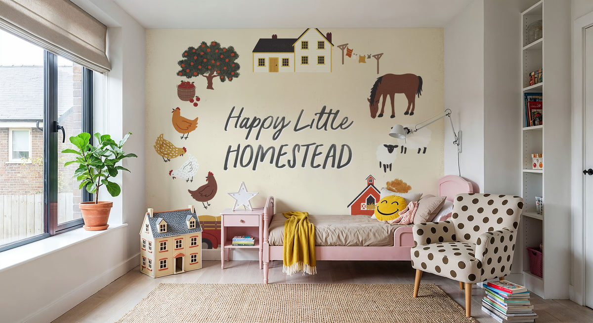 Harvest Village V Mural Wallpaper - room preview 06