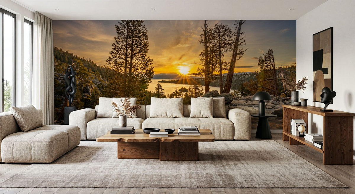 Snow Melting At Lake Tahoe Mural Wallpaper - room preview 06