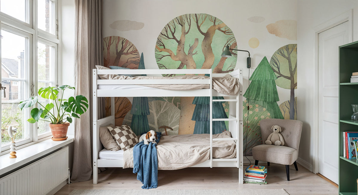 Owl's Forest Mural Wallpaper - room preview 06