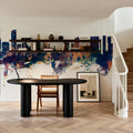 Honolulu Hawaii Skyline Blue & Bronze Mural Wallpaper - room preview 06