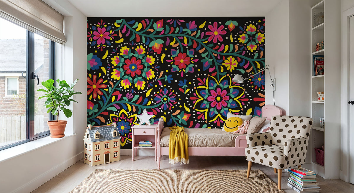 Floral Fiesta I Mural Wallpaper - room preview 06