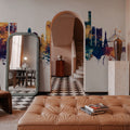 Osaka Skyline Blue & Bronze Mural Wallpaper - room preview 06