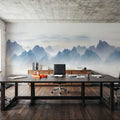 Mountain Landscape Brush Mural Wallpaper - room preview 06