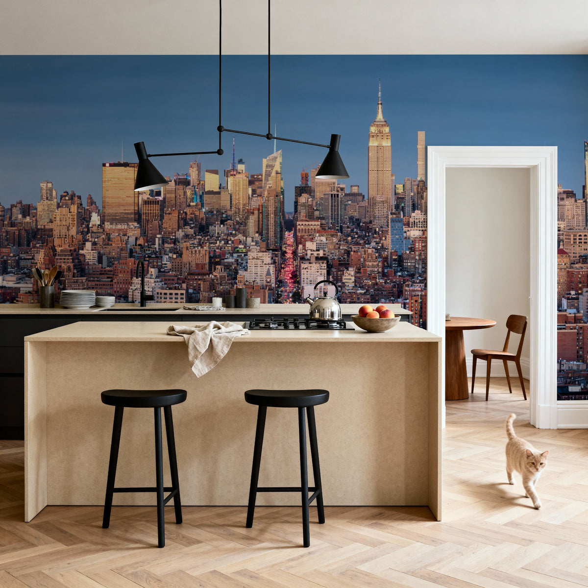 Midtown Manhattan Skyline Mural Wallpaper - room preview 06