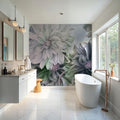 Focus on the Dahlia Green Mural Wallpaper - room preview 06