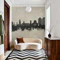 Duisburg Germany Skyline Concrete Mural Wallpaper - room preview 06