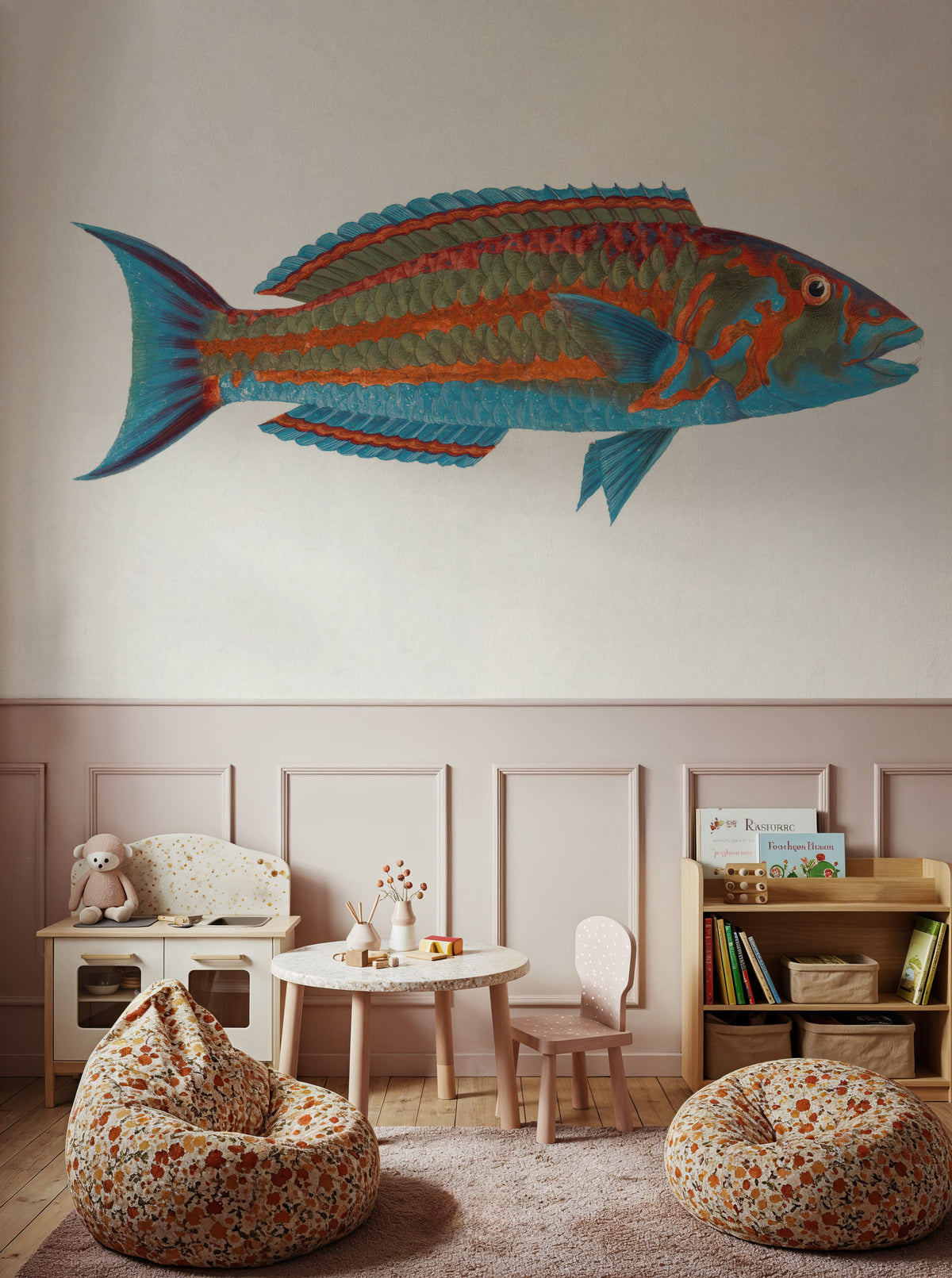 Polynesian Fish Mural Wallpaper - room preview 06