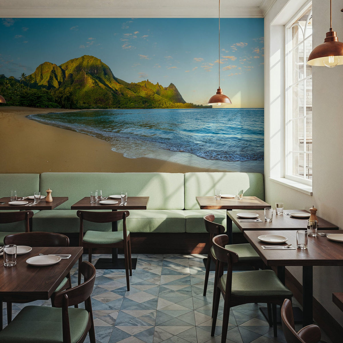 Early Beach Morning Mural Wallpaper - room preview 06