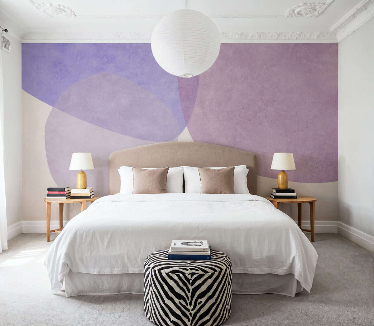 Embracing Shapes, Aura Indigo Mural Wallpaper - room preview 06