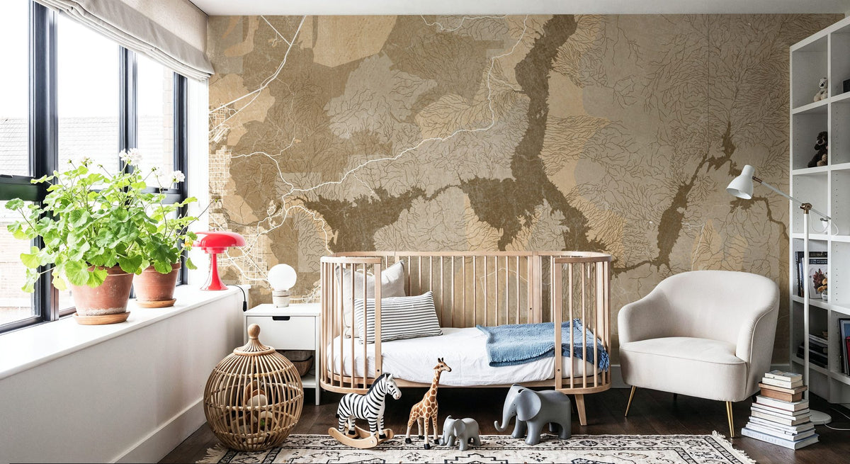 Lake Mead Ochre Mural Wallpaper - room preview 06