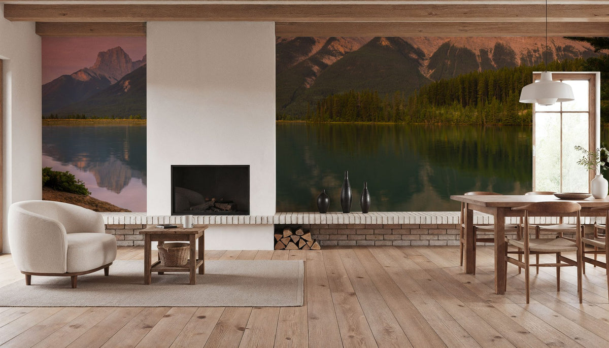 Canmore Lake Mural Wallpaper - room preview 06