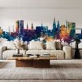 Dundee Scotland Skyline Blue & Bronze Mural Wallpaper - room preview 06