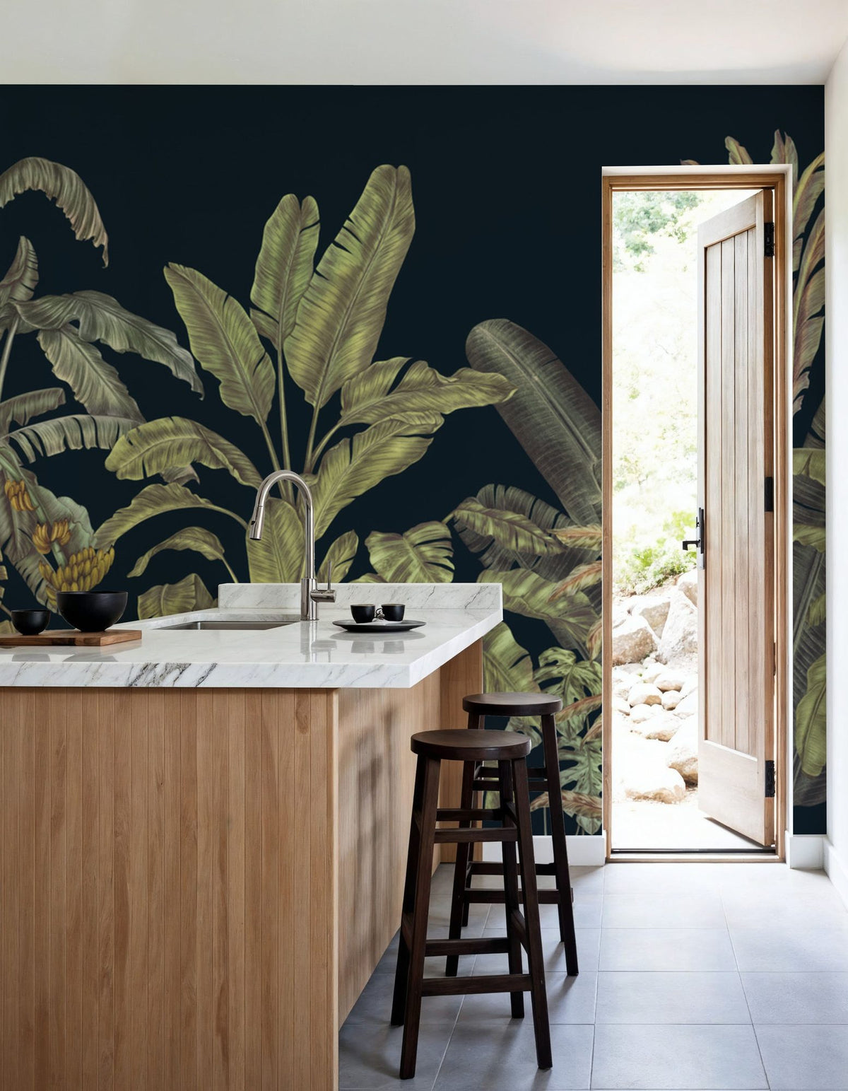 Madagascar Foliage, Darkest Green Mural Wallpaper - room preview 06