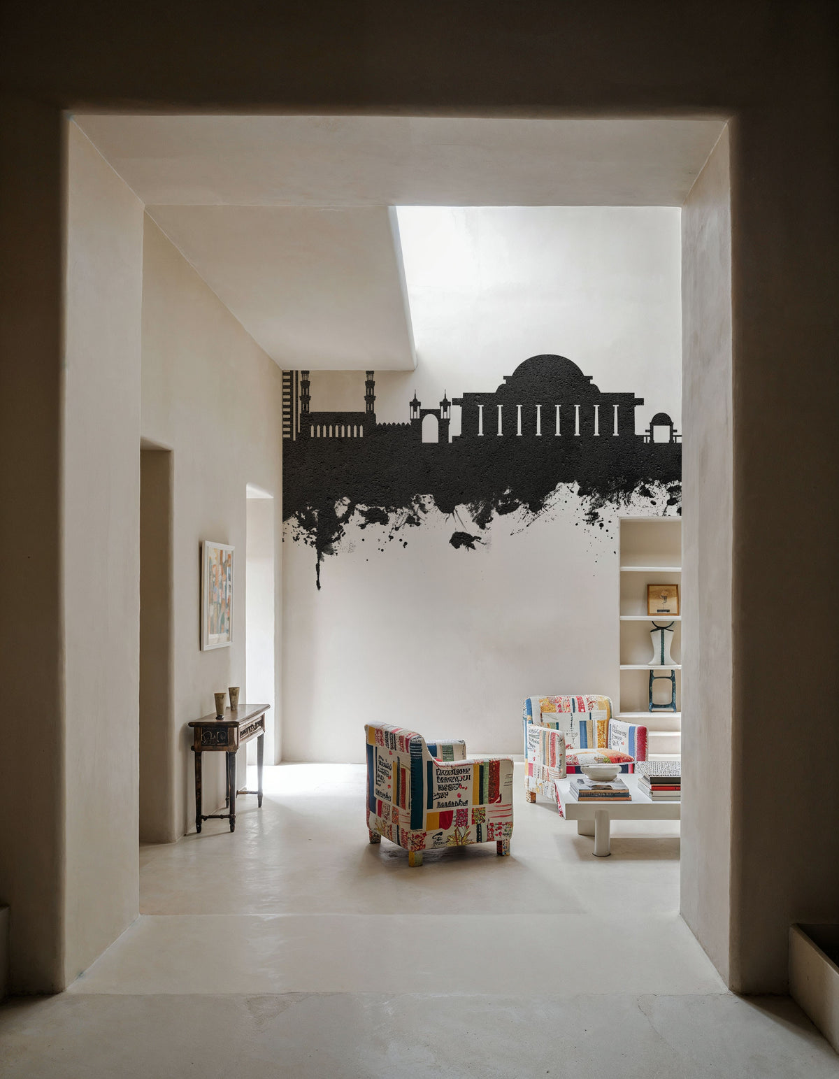 Lilongwe Malawi Skyline Black & White Mural Wallpaper - room preview 06