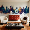 Rio De Janeiro Brazil Skyline Blue & Bronze Mural Wallpaper - room preview 06