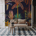 Statement Palm, Midnight Mural Wallpaper - room preview 06