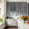 Winter Birch Stillness Mural Wallpaper - room preview 06