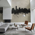 Jersey City New York Skyline Concrete Mural Wallpaper - room preview 06