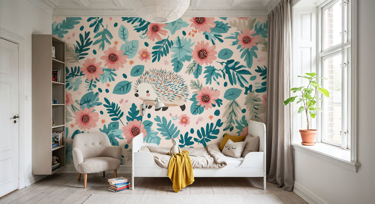 Hedgehog Walk Mural Wallpaper - room preview 06