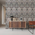 Floral Art Deco Aura, Sand Mural Wallpaper - room preview 06