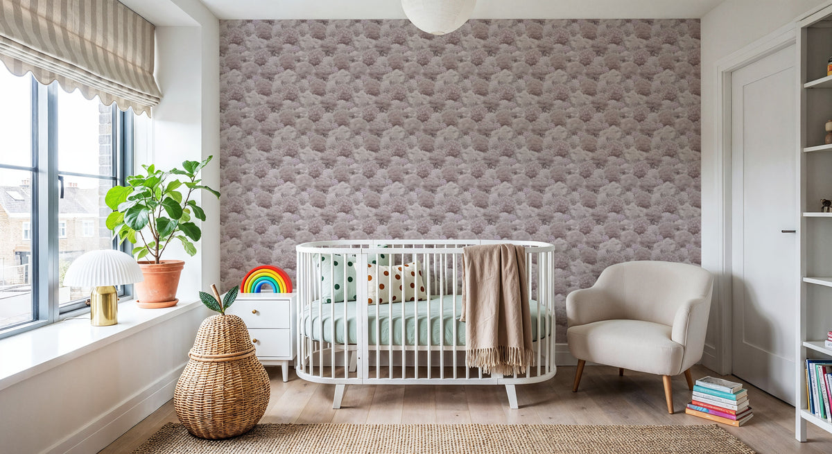 Greenery Fluff, Dusty Rose Mural Wallpaper - room preview 06