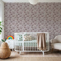 Greenery Fluff, Dusty Rose Mural Wallpaper - room preview 06