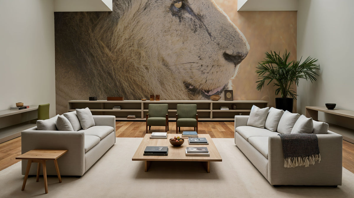 Old Lion Mural Wallpaper - room preview 06