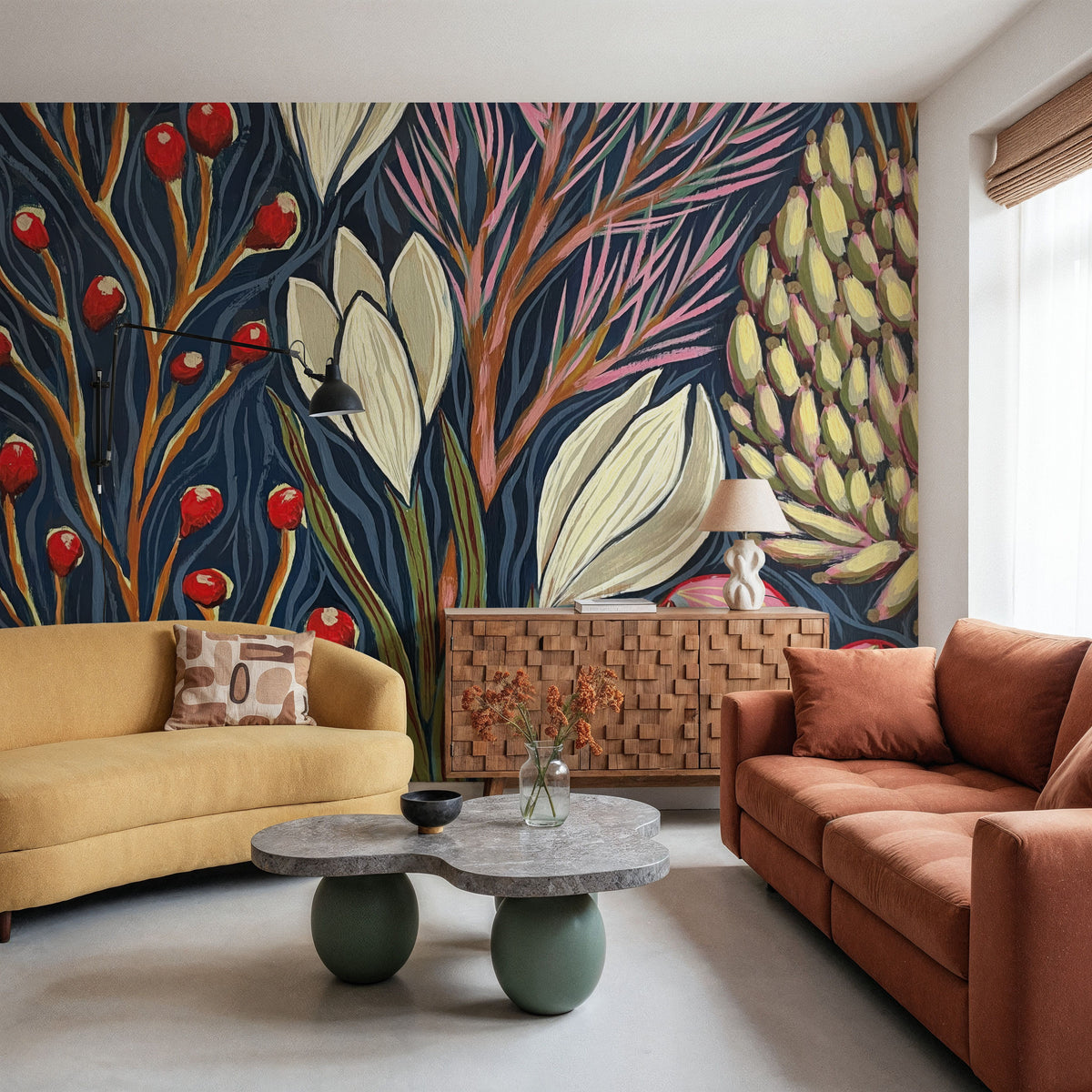 Enchanted Floral Forest Mural Wallpaper - room preview 06