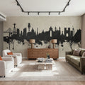 Lisbon Portugal Skyline Concrete Mural Wallpaper - room preview 06