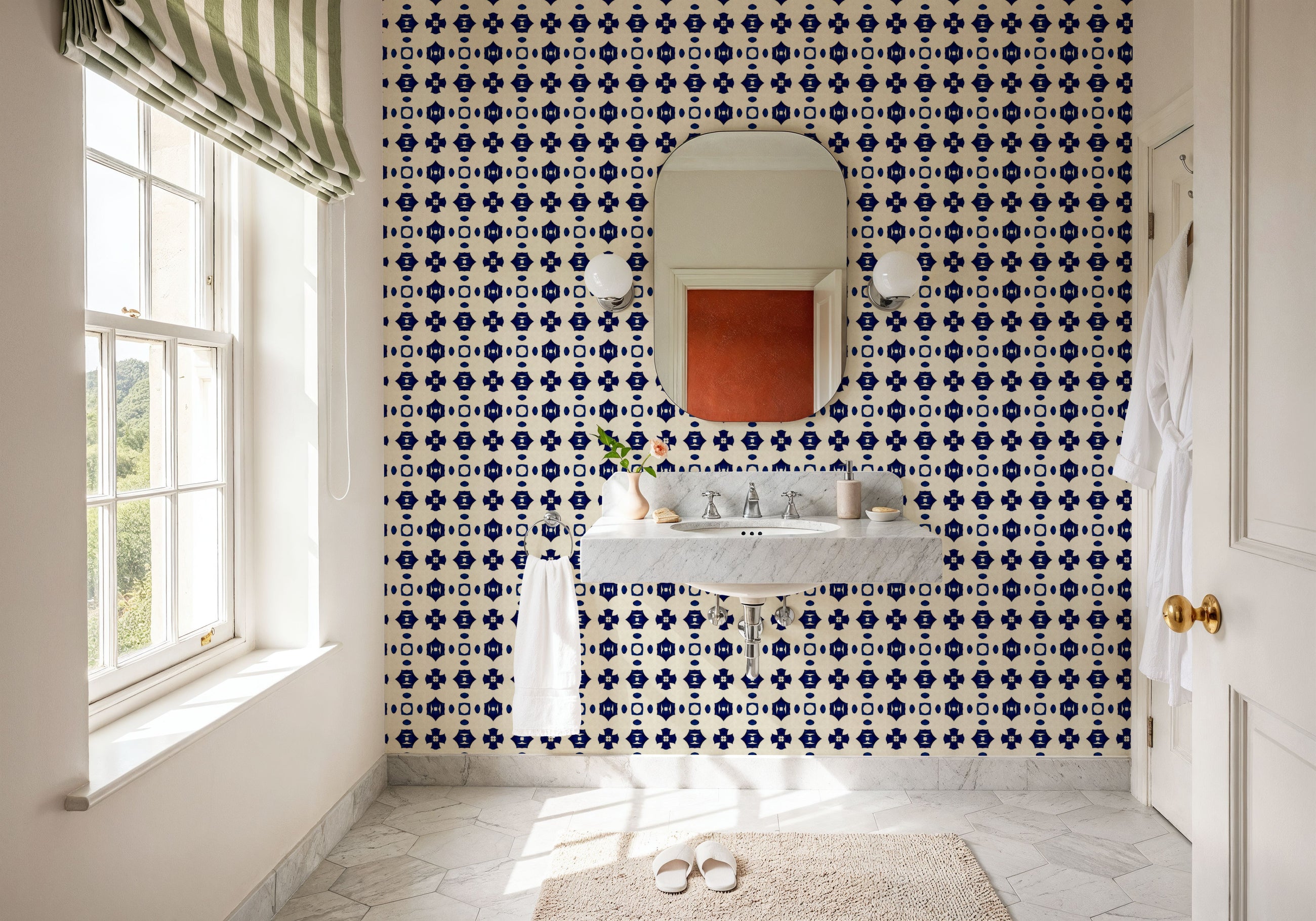 Nara Cross and Square Mural Wallpaper
