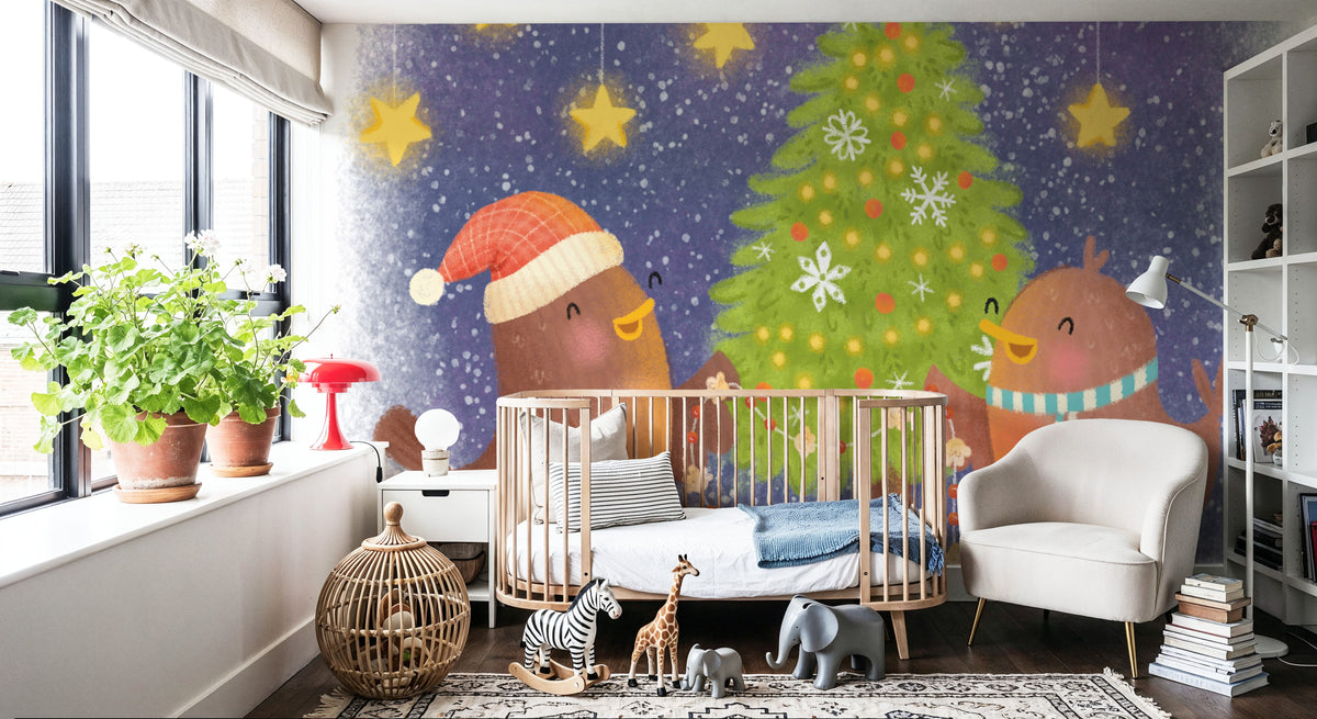 Crafty Birds Mural Wallpaper - room preview 06