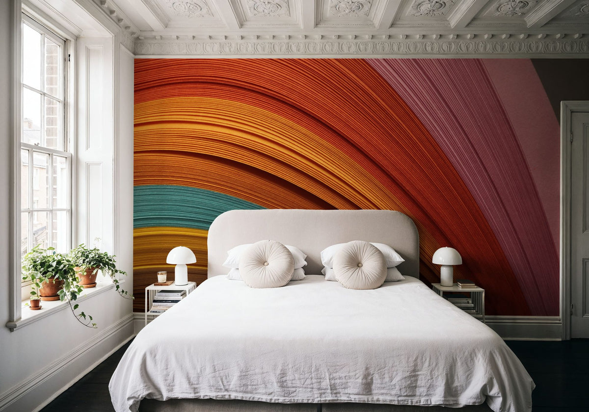 Paper Rainbow Mural Wallpaper - room preview 06