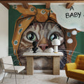 Just a Baby Cat Mural Wallpaper - room preview 06