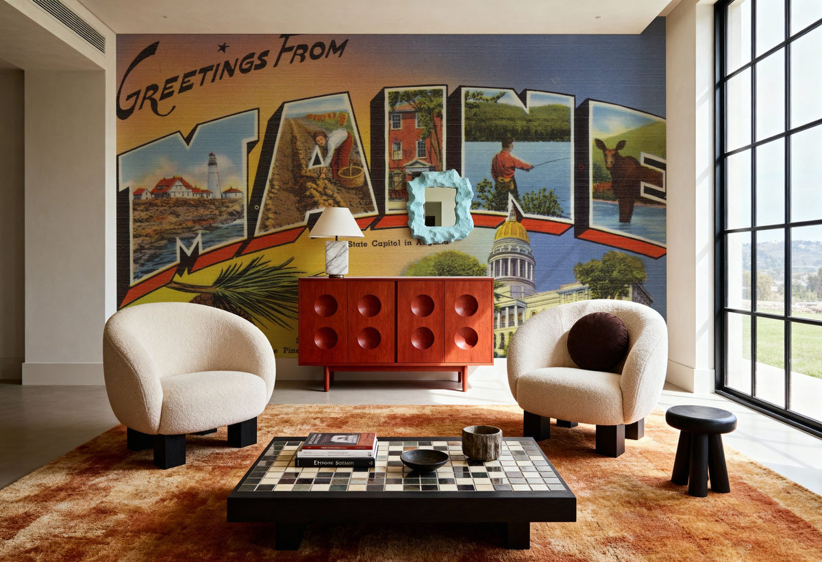 Greetings From the Pine State Mural Wallpaper - room preview 06