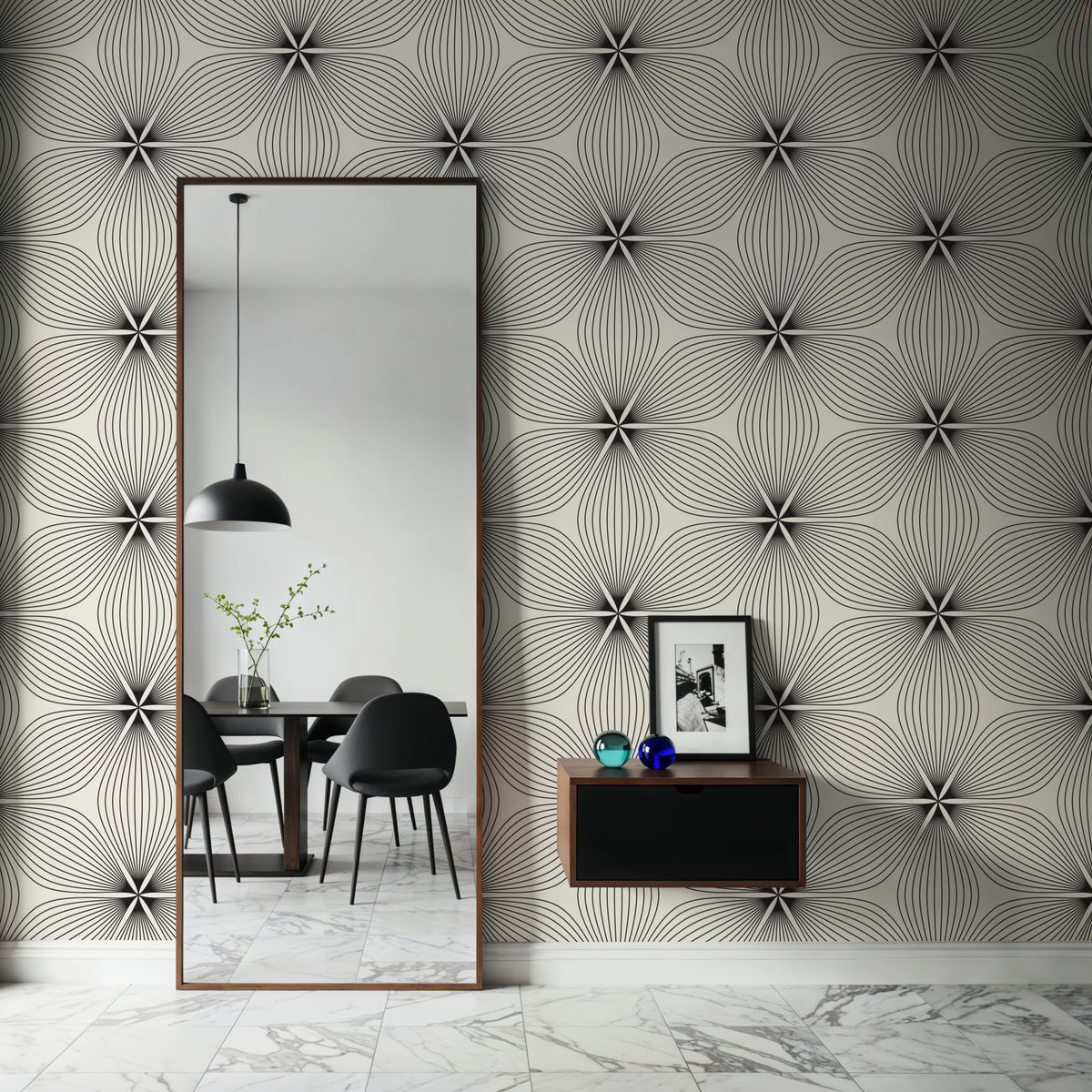 Deco Bloom Mural Wallpaper - room preview 06