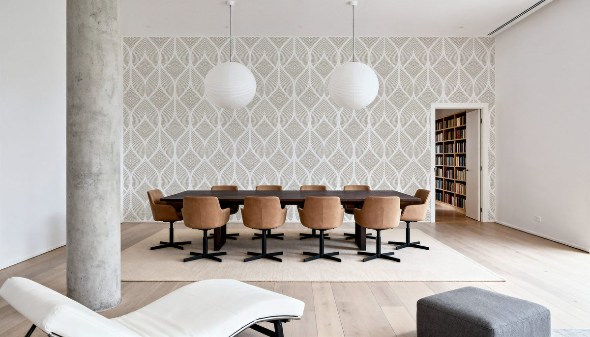Diamond Leaf Mural Wallpaper - room preview 06