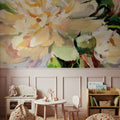 White Peony Mural Wallpaper - room preview 06