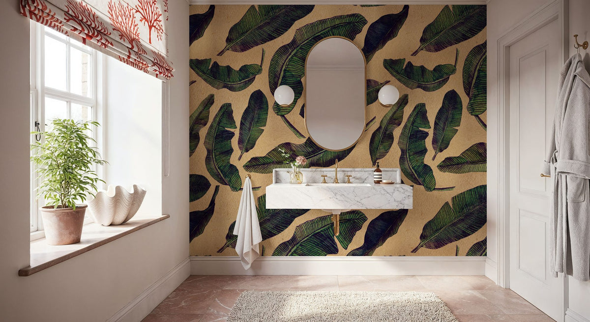 Veined Banana Leaf Mural Wallpaper - room preview 06