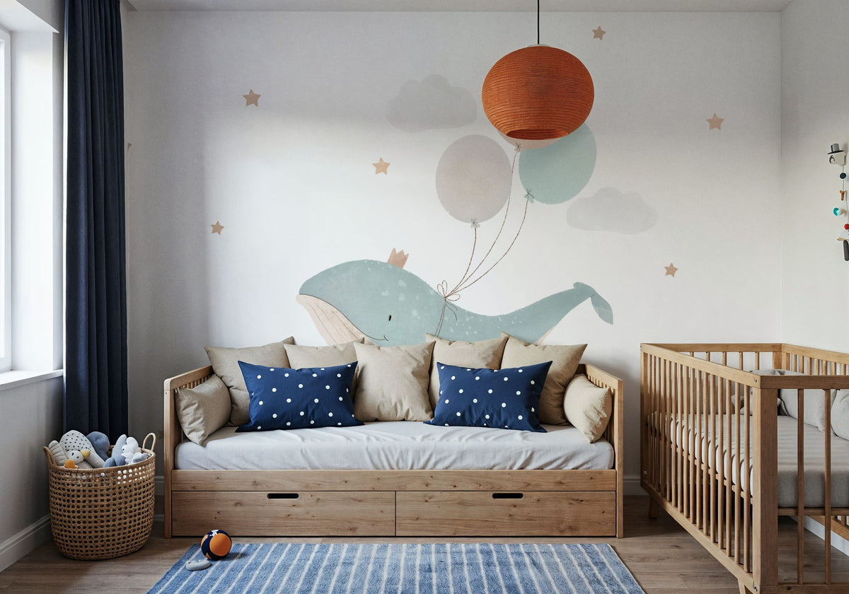 Dwellpaper Flying Whale & Air Balloons Mural Wallpaper image 6