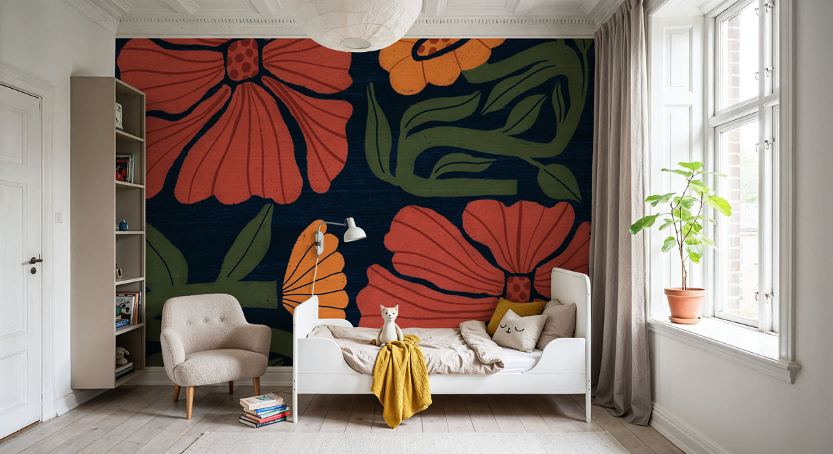 Modern Blooms I Mural Wallpaper - room preview 06