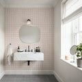 Mixed Pink Circles Inverse Mural Wallpaper - room preview 06