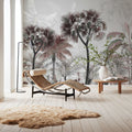 Tropical Forest Strolls Light Blue Mural Wallpaper - room preview 06